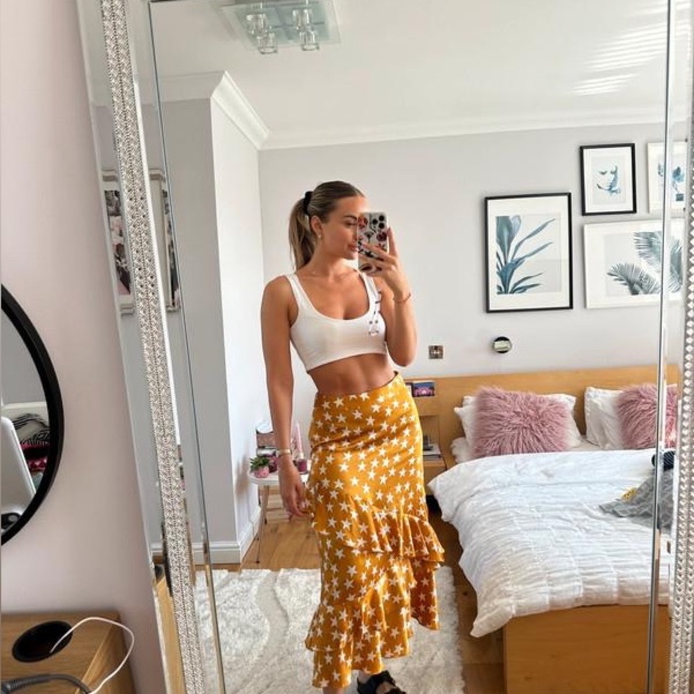 River Island Yellow Maxi Trumpet Skirt